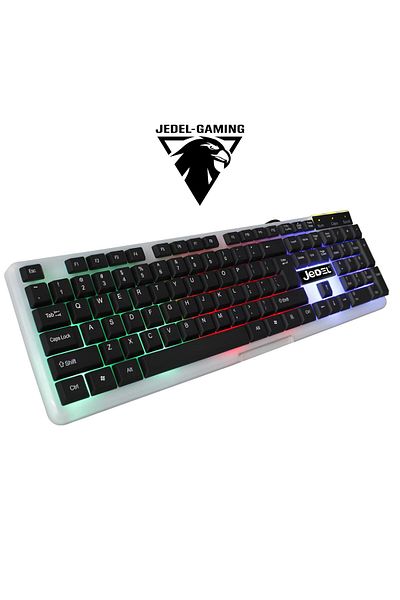 JEDEL-GAMING لوحة مفاتيح الألعاب K500 السلكية المزودة بإضاءة RGB