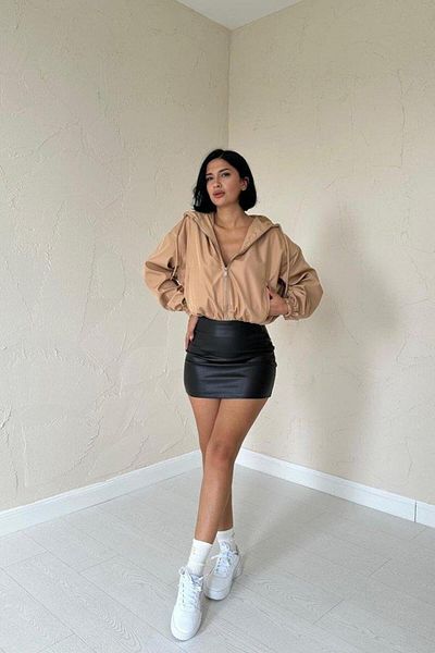 modamtn Mink Short Zippered Bomber Jacket