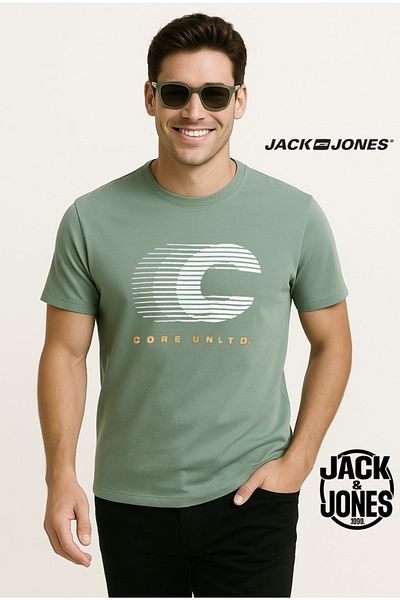 Jack & Jones J&J Men's Logo Printed T-Shirt Green