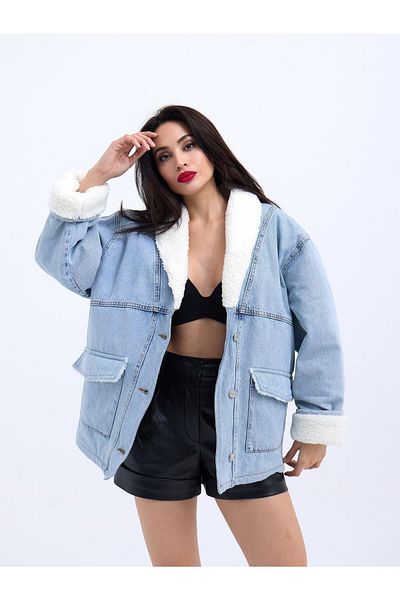 MD Kumsal 5674 JACHETĂ DENIM-ALBASTRU