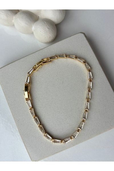 Ressia White Trapezoidal Stone Extended Bracelet