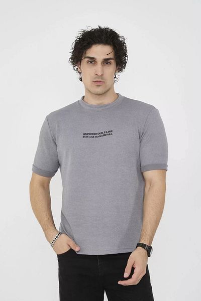 SuQ Unisex Crew Neck Slim Fit T-Shirt - Gray