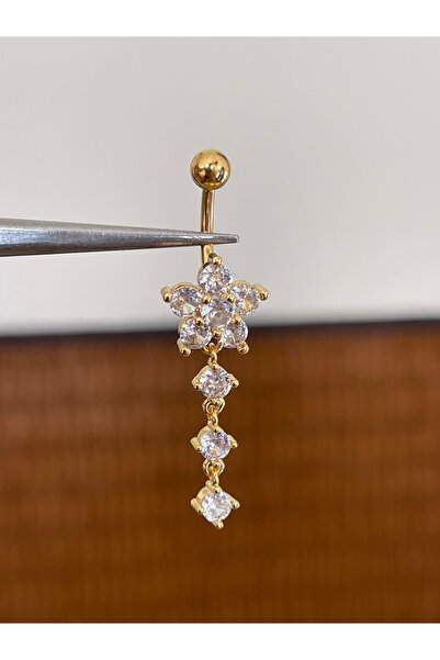 Rupen Kraft 316 L Cerrahi Çelik Anti Alerjik 10 mm Kristal Taşlı Sallantılı Ç...