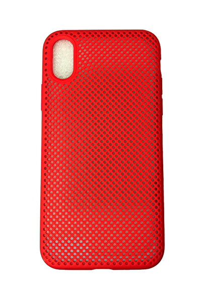 OEM Carcasă compatibilă cu iPhone X / XS, Carcasă din cauciuc cu găuri, Roșie
