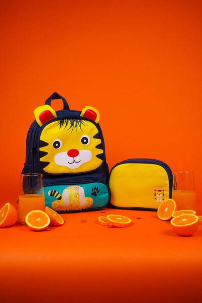 polo single Kore Tarzı figürlü Anaokul 2'li Çanta Seti Ergonomik Destek Pedli ve Astarlı 20+kg Dayanıklı