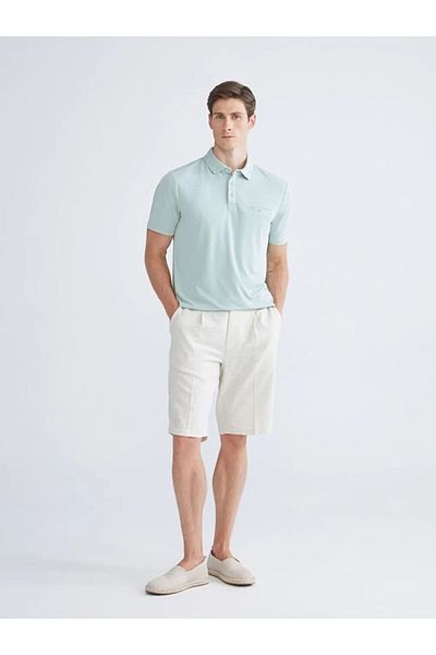 LC Waikiki Lcwaikiki Classic Green Polo Collar Mercerized Look Men's T-Shirt
