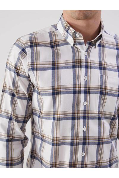 LC Waikiki Ανδρικό πουκάμισο LCWAIKIKI Classic Regular Fit μακρυμάνικο καρό Gabardine (W5)