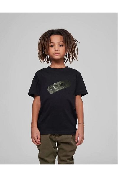 SuQ Kids Unisex Printed T-Shirt - Black