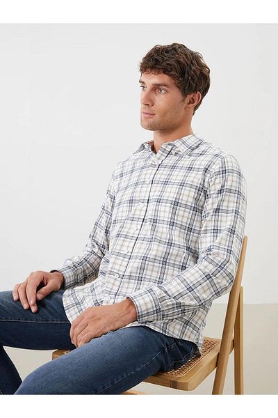 LC Waikiki Ανδρικό καρό μακρυμάνικο πουκάμισο LCWAIKIKI Classic Regular Fit (W5)