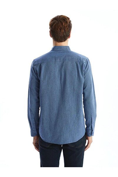 LC Waikiki Ανδρικό πουκάμισο LCWAIKIKI Classic Regular Fit με μακρυμάνικο λινό μείγμα (W5)