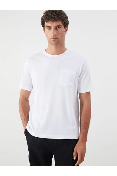 LC Waikiki Lcwaikiki Classic White Crew Neck Combed Cotton Men's T-Shirt