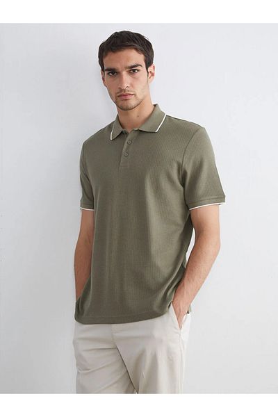 LC Waikiki Khaki Polo Neck Men's T-Shirt
