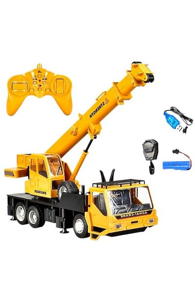 LEIBOO Macara de construcție pentru copii cu telecomandă, baterie reîncărcabilă USB, 33 cm x 28 cm x 10