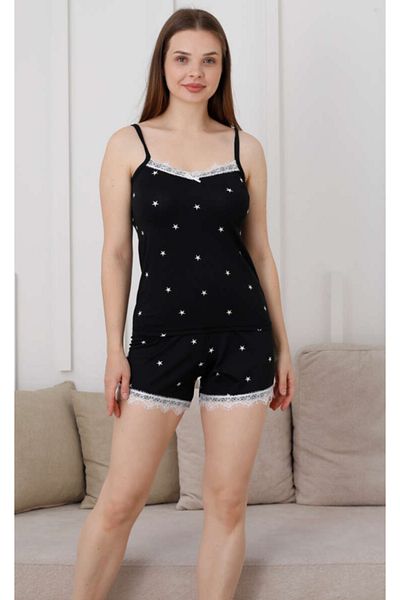 Lotus Milan Fabric Strap-Pajama Set with Shorts