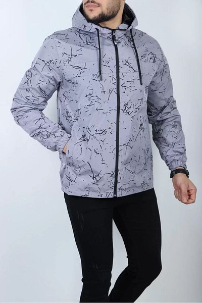 SuQ Men's Lined Raincoat - Gray
