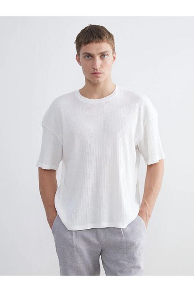 LC Waikiki Lcw Vision Ecru Crew Neck Men's T-Shirt