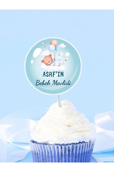 alışveriş kurdu İsimli Bebek Etiketi Sticker- Mevlüt Doğum Günü Etiketi 4x4 cm 100 Adet - Erkek Mavi (Kopya)