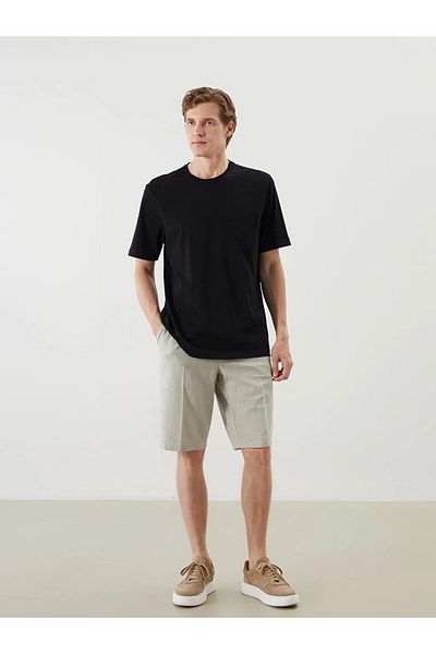 LC Waikiki Lcwaikiki Classic Black Crew Neck Combed Cotton Men's T-Shirt