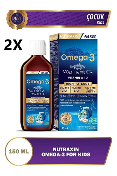 Nutraxin Omega 3 Balık Yağı 150 Ml Tutti Frutti 2 Adet