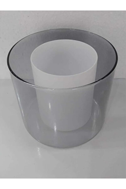 Store Füme Renkli Çift Cam Avize Camı, E27, Boy 12 cm, Çap 13,5 cm