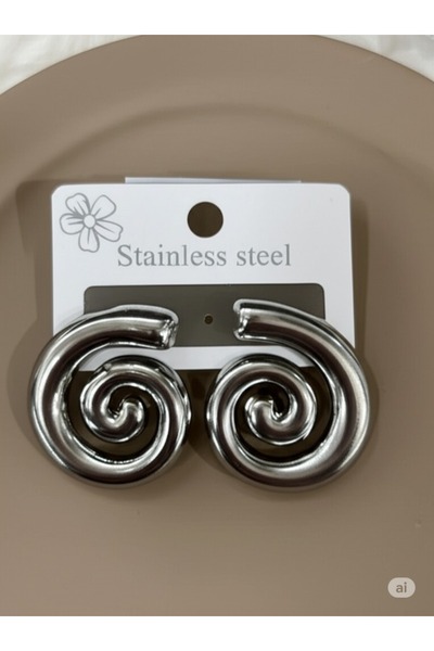 FAMEMUS ACCESSORY Modern Spiral Çelik Küpe