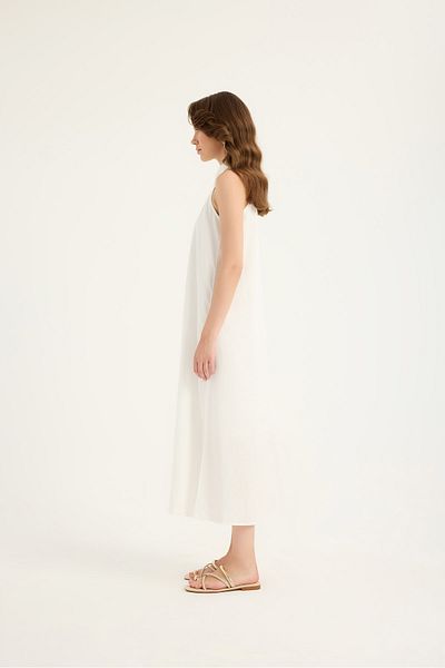 SEVİLEN Maxi Shirt Dress – Sleeveless, Buttoned