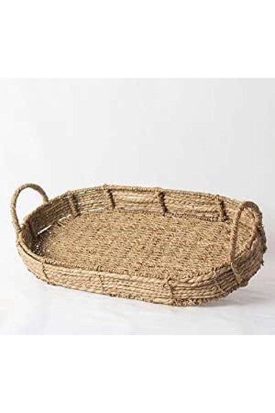 The Bros مجموعة من سلتين ريفيتين من الخوص بتصميم بوهو مع مقابض - تخزين منسوج يدويًا للمنزل والأرفف والديكور