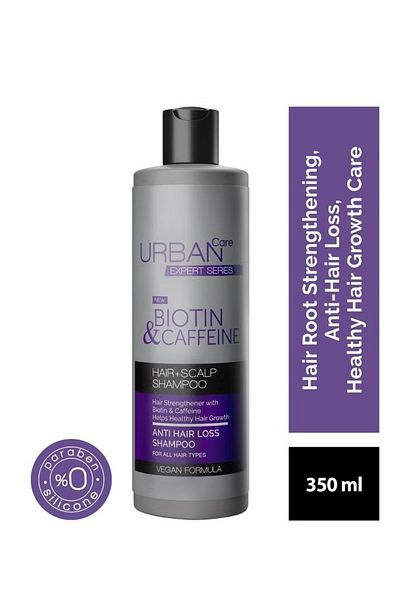 Urban Care Biotin and Caffeine Shampoo for Hair and Scalp, for Weak Hair, Prone to Hair Loss and Dandruff, 350 ml