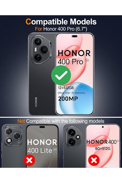 Rivor حافظة متوافقة مع هاتف Honor 400 Pro، غطاء سيليكون مرن فائق الشفافية مع حماية ثلاثية الأبعاد للكاميرا