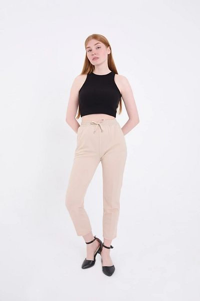 SuQ Women's Full Mold Basic Tracksuit Trousers - Beige