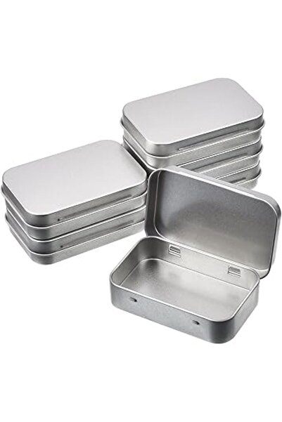 The Bros عبوة من 6 علب معدنية مستطيلة - صناديق صغيرة بمفصلات للكابلات وسماعات...