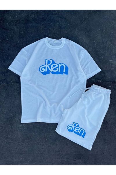 modamtn Men's Printed Double Shorts Set - White