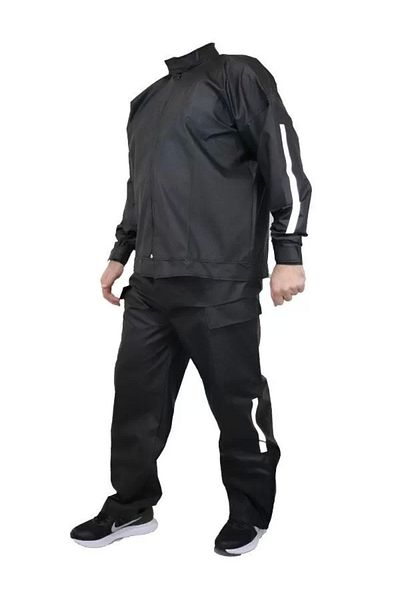 SuQ Raincoat Set (Garden Type Suspender Trousers and Coat) - Black
