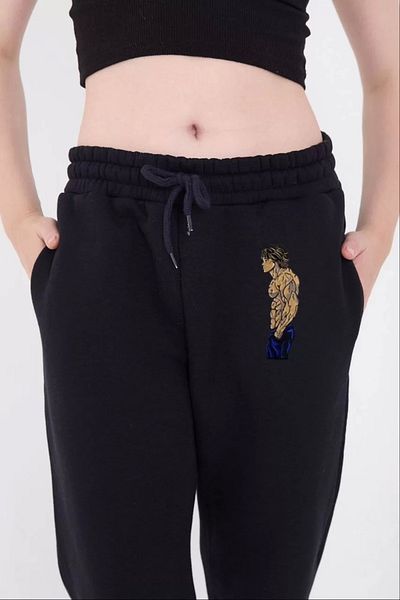 SuQ Elastic Three Thread Printed Sweatpants - Navy Blue