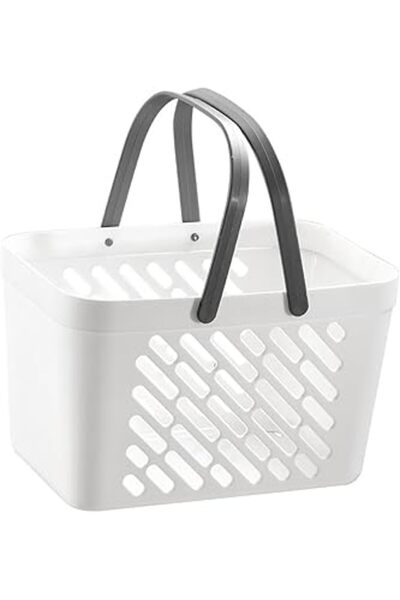 The Bros سلة استحمام كبيرة بمقابض - منظم حمام لمستلزمات النظافة الشخصية ومستح...