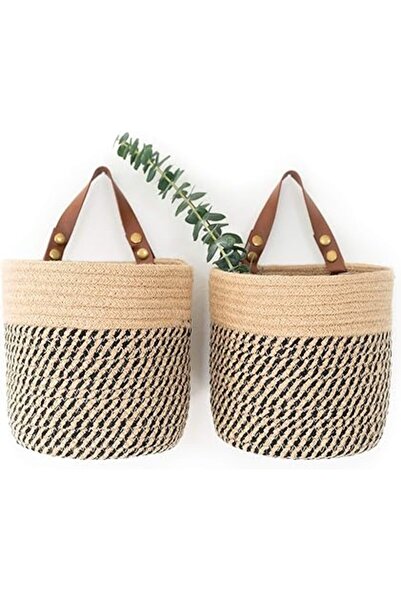 The Bros سلالتين معلقتين على الحائط من الجوت، تصميم قوي لتنظيم النباتات والزه...