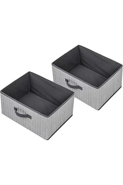 The Bros 2-Pack Cube Storage Baskets – Woven Fabric Bins with Handles for Toy...