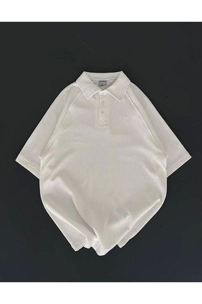 SuQ Collared, buttoned, short sleeve t-shirt - white