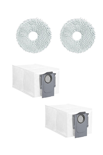 ROPALDE Set de piese de schimb pentru aspiratorul robot Roborock Q Revo Curv compatibil cu 2 bucăți de pânză pentru mop - 2 bucăți de saci de praf