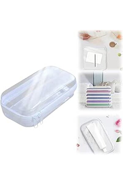 The Bros Bliss Bins Small Hard Zippered Pouch, Clear Plastic Organizer for To...