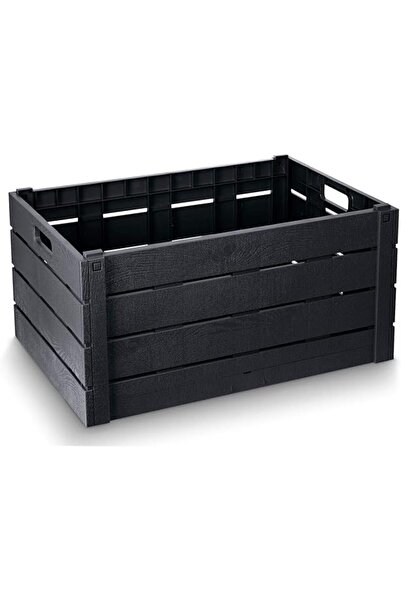 The Bros صندوق تخزين متين قابل للطي بتأثير خشبي سعة 60 لترًا، مصنوع في المملك...