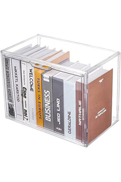 The Bros صندوق تخزين بلاستيكي شفاف سعة 8 لتر مع غطاء - منظم قابل للتكديس للأل...