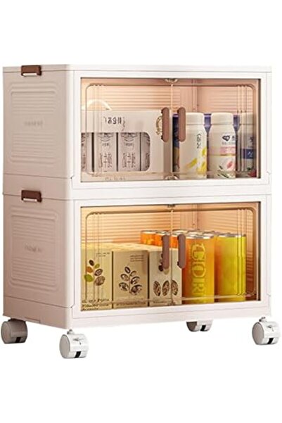 The Bros 2-Tier Foldable Plastic Storage Box with Lids & Wheels – Stackable B...