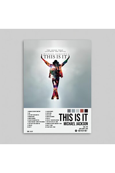 Orendart Michael Jackson - This İs İt Albüm Spotify Çerçevesiz Tasarım Poster