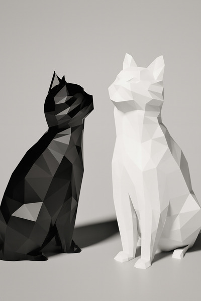 edoy Dekoratif 2li Kedi Biblo – Modern Minimal Ev Aksesuarı Hediyelik Obje Ma...