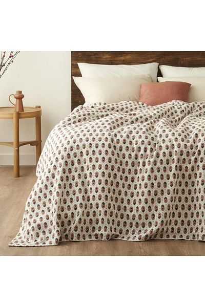 Bella Maison طقم بيكيه جين مزدوج 4 قطع قطن 100% برتقالي (200×220 سم)