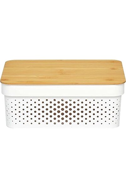 The Bros حاوية تخزين إنفينيتي سعة 10 لتر مع غطاء من الخيزران