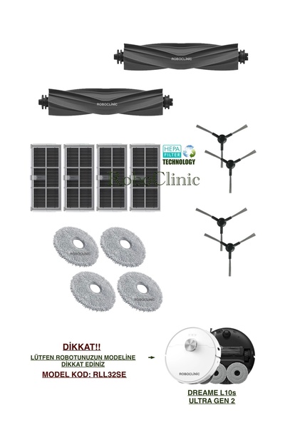 Roboclinic Compatibil cu aspiratorul robot Dreame L10s Ultra Gen 2 (cod: RLL3...