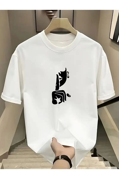 SuQ Comfortable Crew Neck T-Shirt, Creative Cartoon Print - Soft Polyester, Wearable in All Seasons- Be