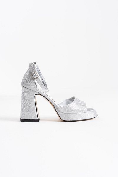 Zerenyus Lory Premium Women's Silver Special Material Heeled Sandals